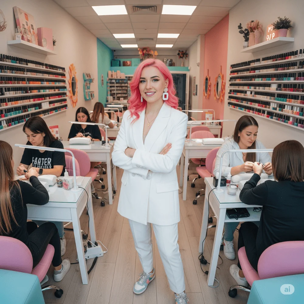 manicurista orofesional en salon de belleza